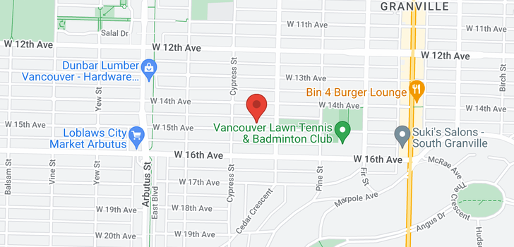 map of 1845 W 15TH AVENUE